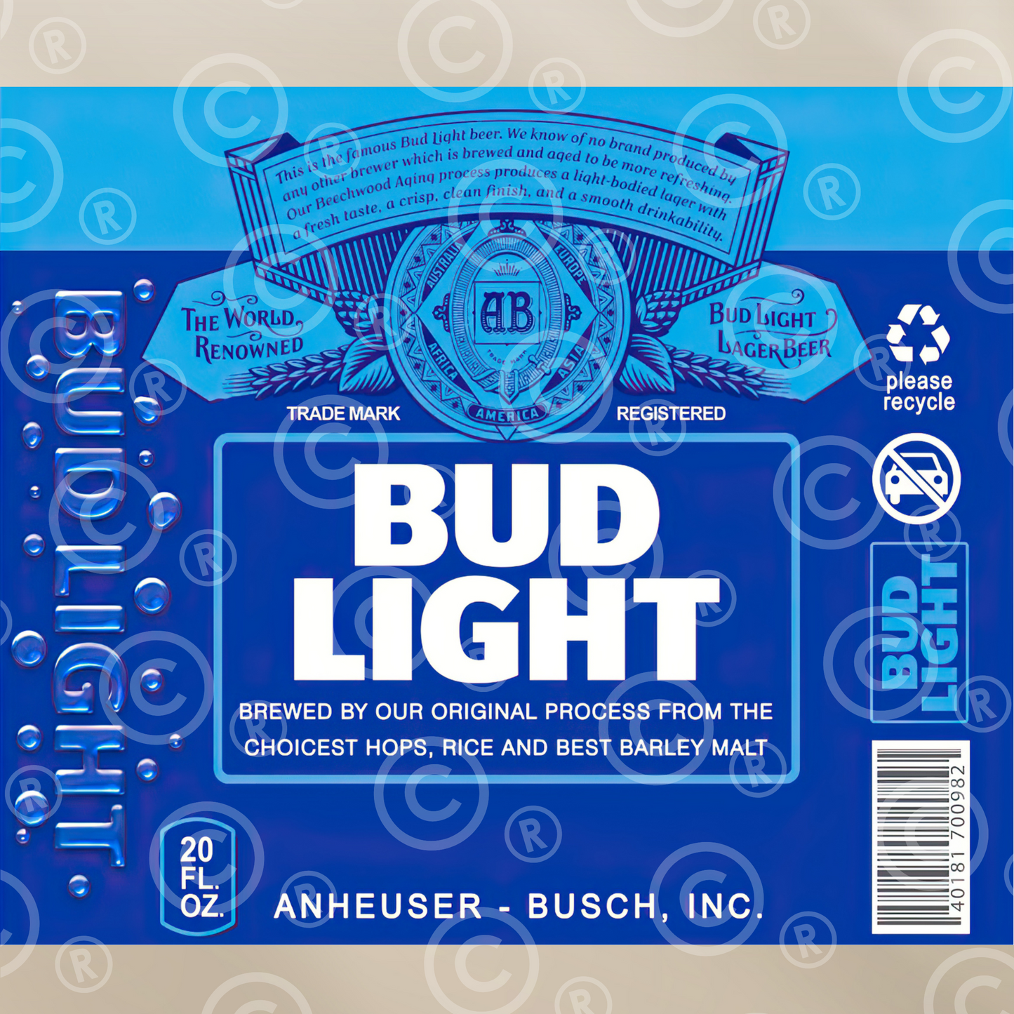 Bud Light Beer 20oz Tumbler Wrap Digital Download PNG